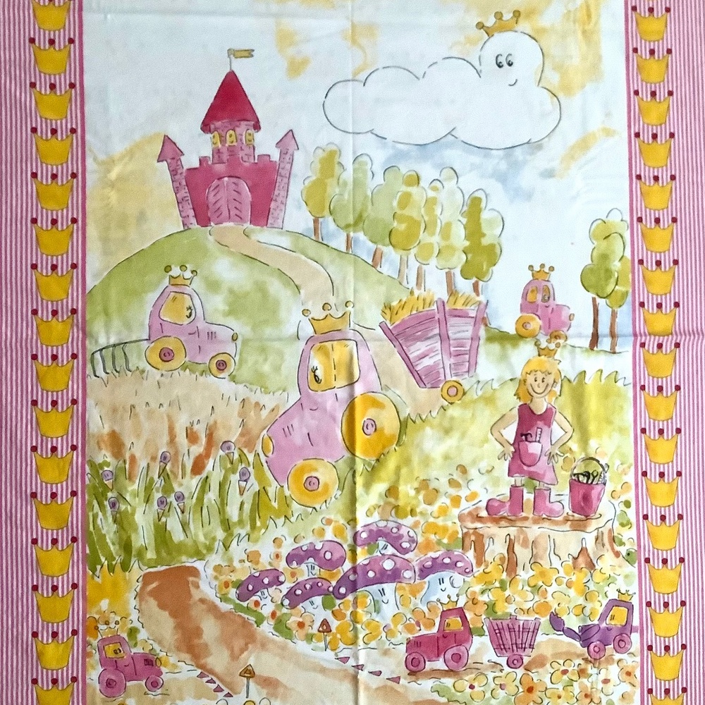 👑VTG IKEA Girls Bedding NATURKAR Princess Castle Crown Twin Duvet L82” x W60”👸